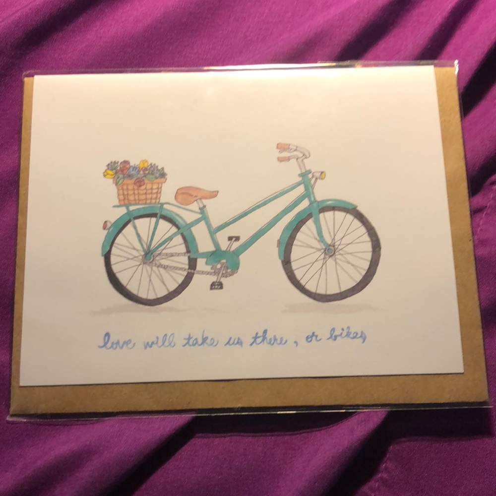 Bicycle Greeting Card with Teal Bike Design